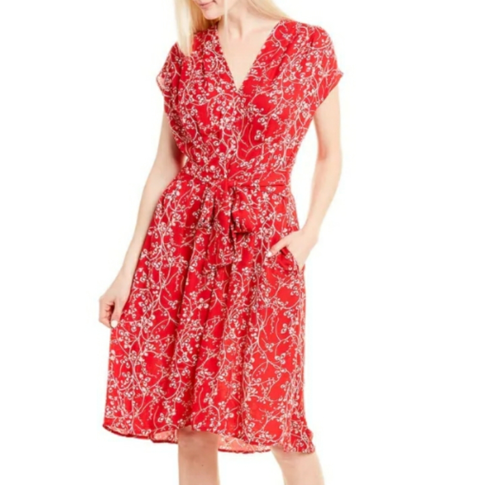 NWT Max Studio Red Floral Dress sz Small